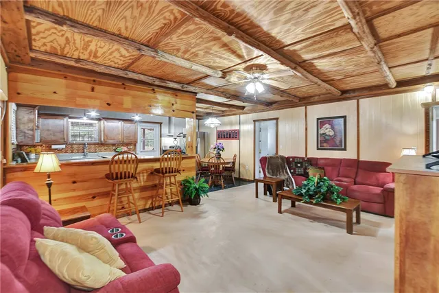 a living room with furniture