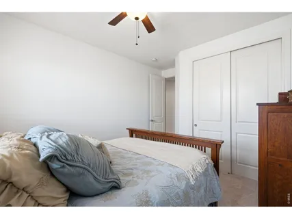 a bedroom with a bed