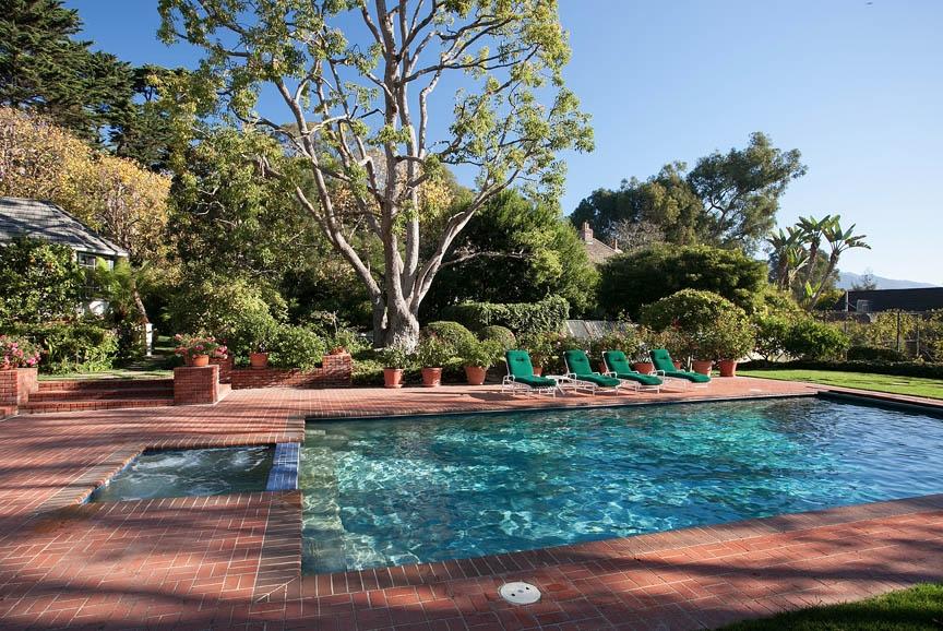 396 Hot Springs Road Montecito, CA 93108 - Photo 14 of 17 a view of a yard with plants and trees