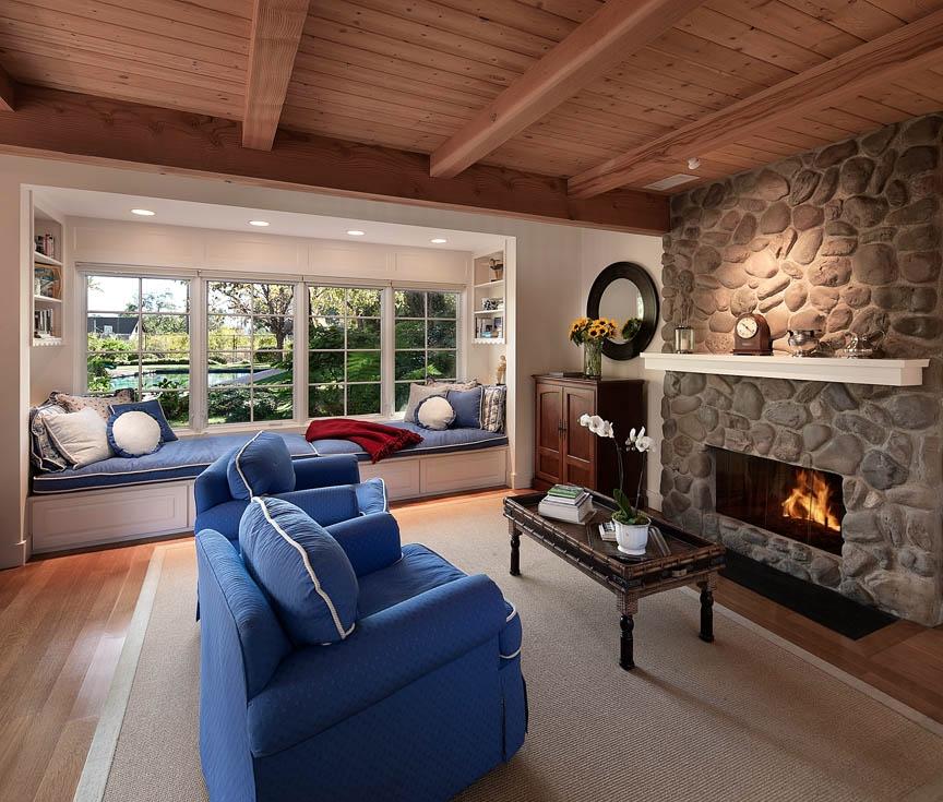 396 Hot Springs Road Montecito, CA 93108 - Photo 17 of 17 a living room with furniture a fireplace and a large window