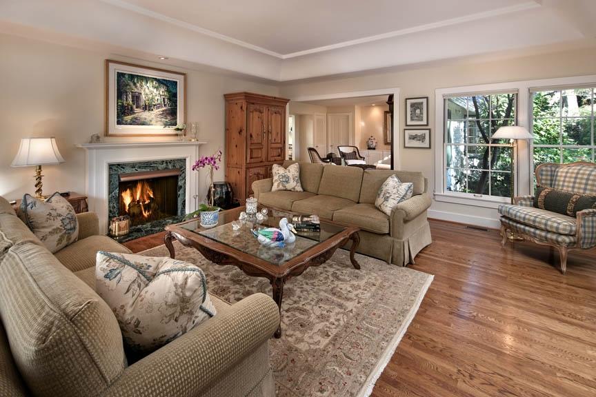 396 Hot Springs Road Montecito, CA 93108 - Photo 7 of 17 a living room with furniture and a fireplace