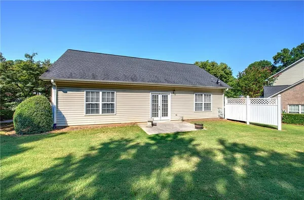a house view with a garden space