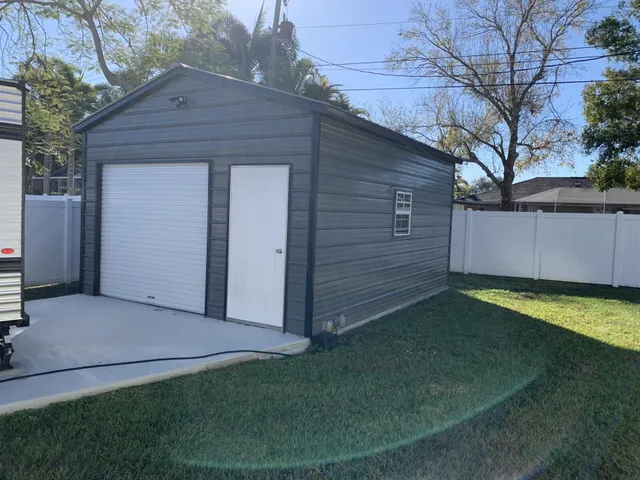 a view of backyard of house