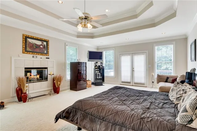 a bed room with a bed and furniture