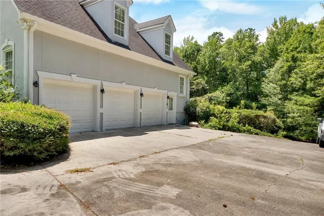 a view of a backyard of a house