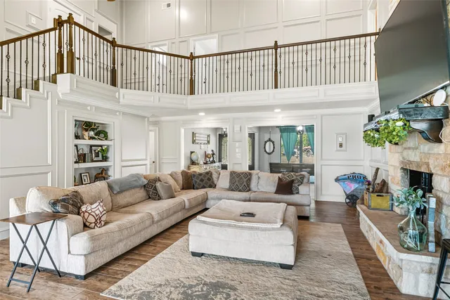 a living room with furniture