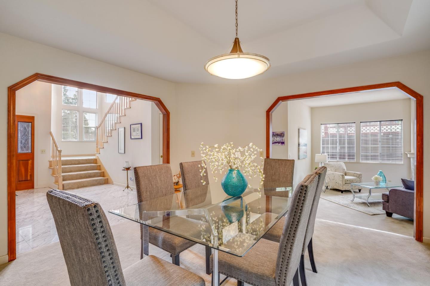 1383 Van Dusen Lane Campbell, CA 95008 - Photo 10 of 58 a view of a dining room with furniture wooden floor and a large window