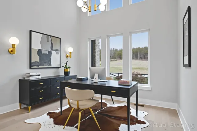 a large en suite bathroom with a sink and a large mirror