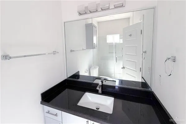 a view of a room with a window