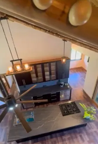 a living room with furniture