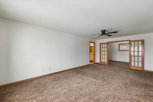 an empty room with a window