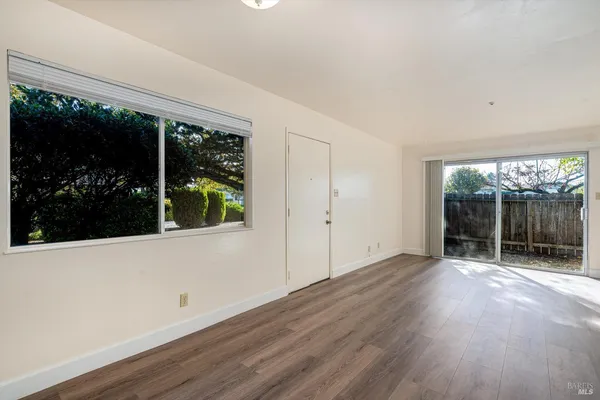 an empty room with a window