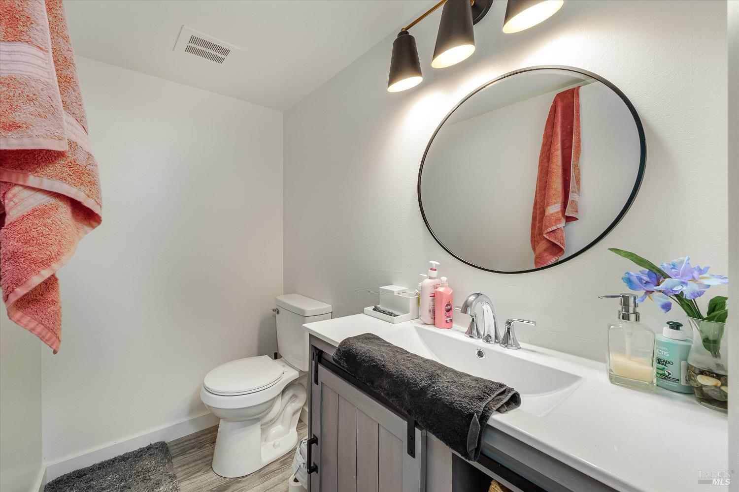 220-226 Arlen Drive Rohnert Park, CA 94928 - Photo 51 of 56 a bathroom with a sink and a mirror