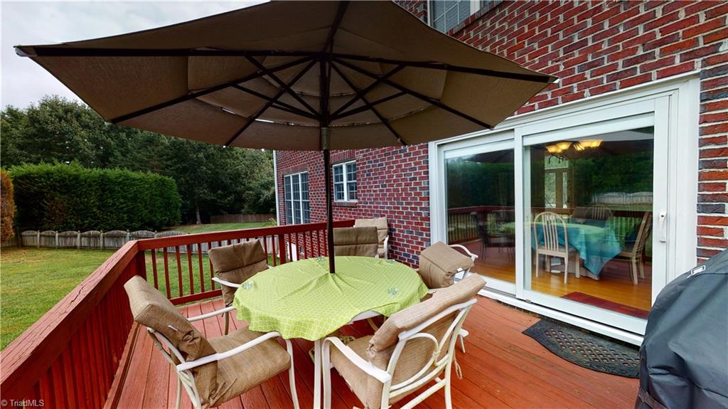 2610 Oxmoor Road Summerfield, NC 27358 - Photo 24 of 31 Deck overlooks level, fenced rear yard