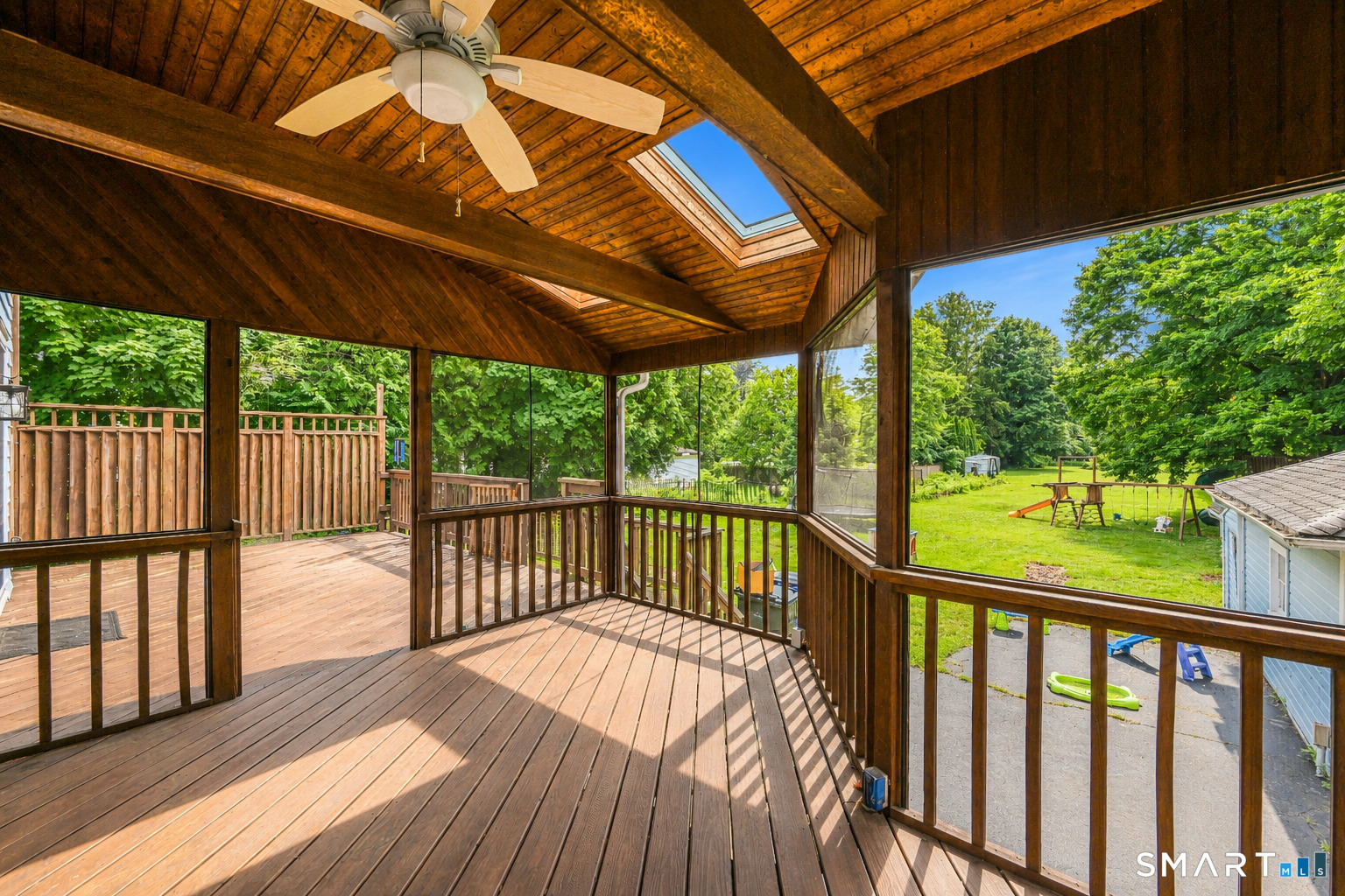 295 Wolcott Hill Road Wethersfield, CT 06109 - Photo 31 of 40 So much outdoor living space! Two-tiered deck plus screened in porch