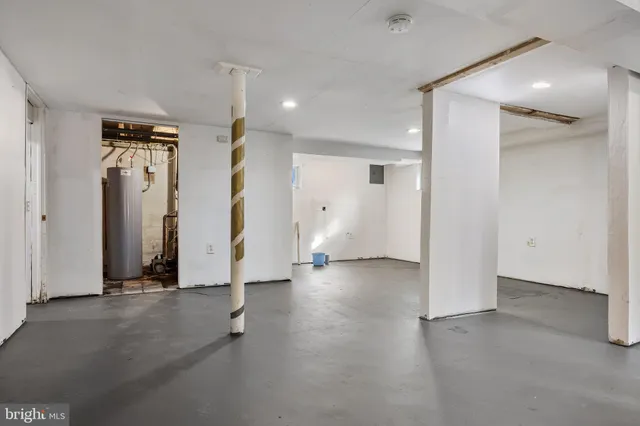 a view of a hallway with staircase