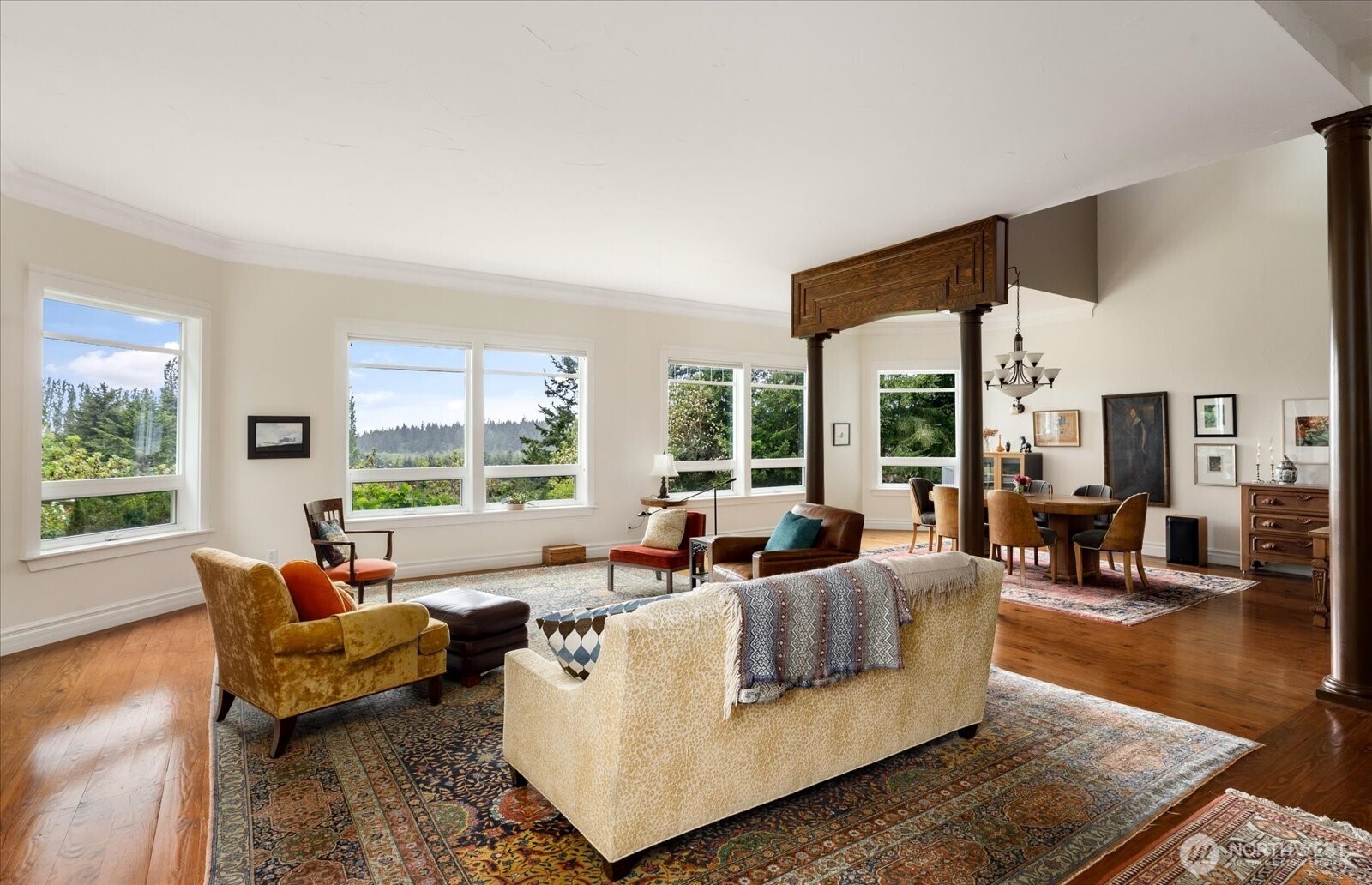 5427 Bayview Road Langley, WA 98260 - Photo 9 of 40 a living room with furniture and a large window