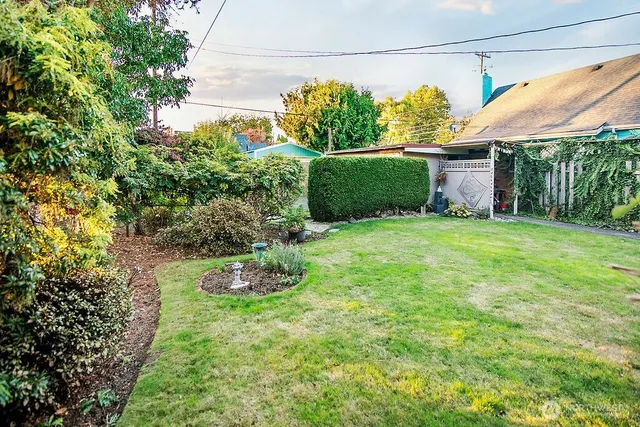 a view of a back yard of the house