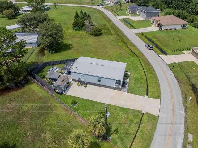an aerial view of a house