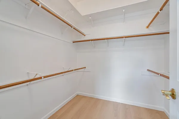 a view of small space with racks on the wall