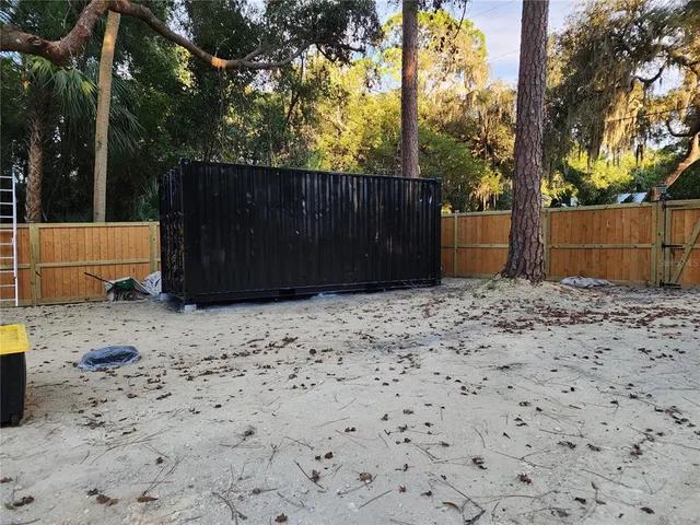 a view of wooden fence