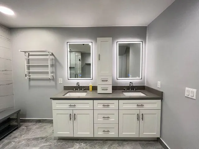 a bathroom with a shower