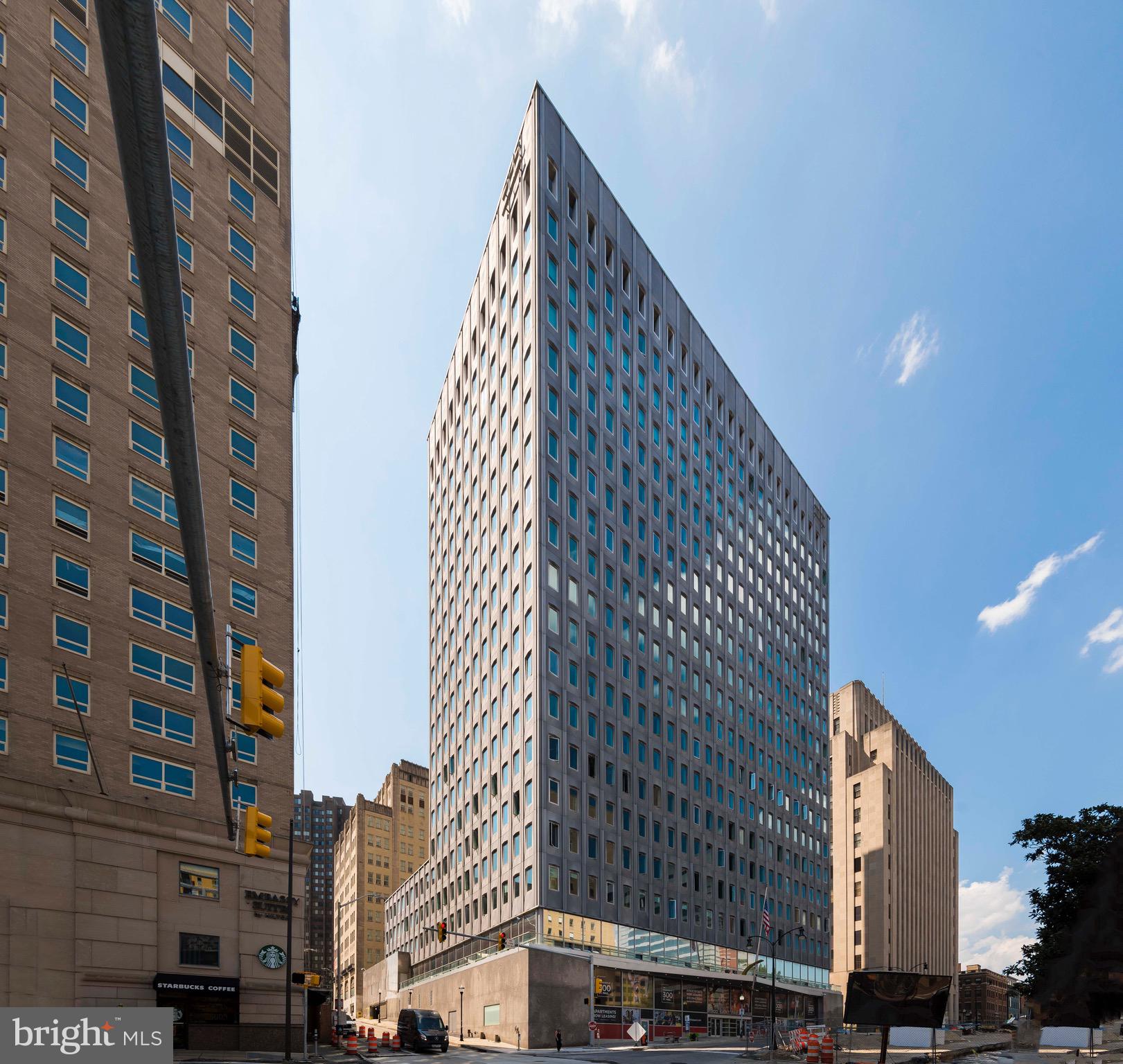 a view of a tall building