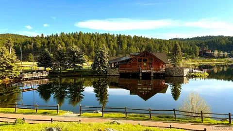 a view of a building and a street