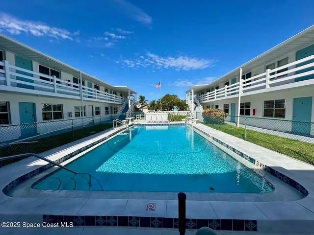 a view of a water with pool