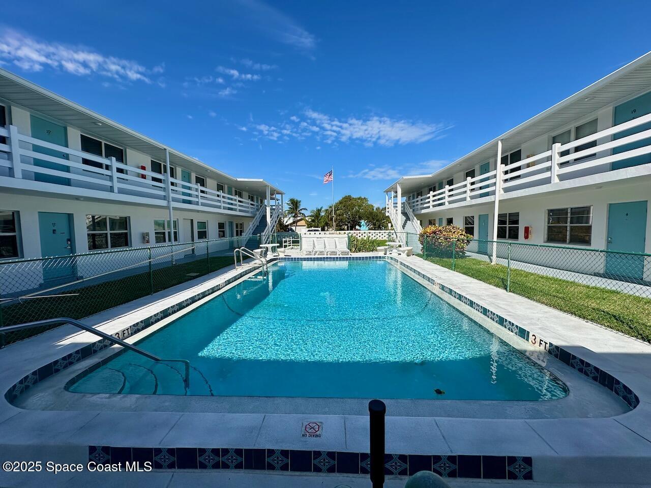 a view of a water with pool