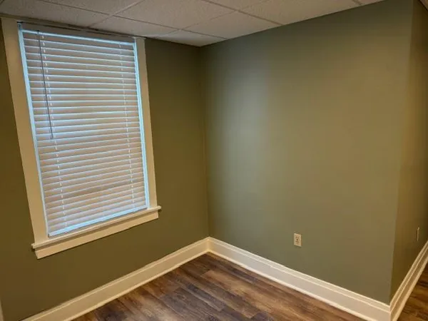 a view of a room that has a window