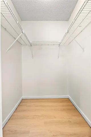 a view of an empty walk in closet