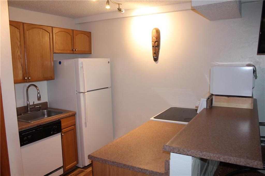7204 Ryan Gulch Road, Unit 7204 Silverthorne, CO 80498 - Photo 9 of 17 a kitchen with a refrigerator and a sink