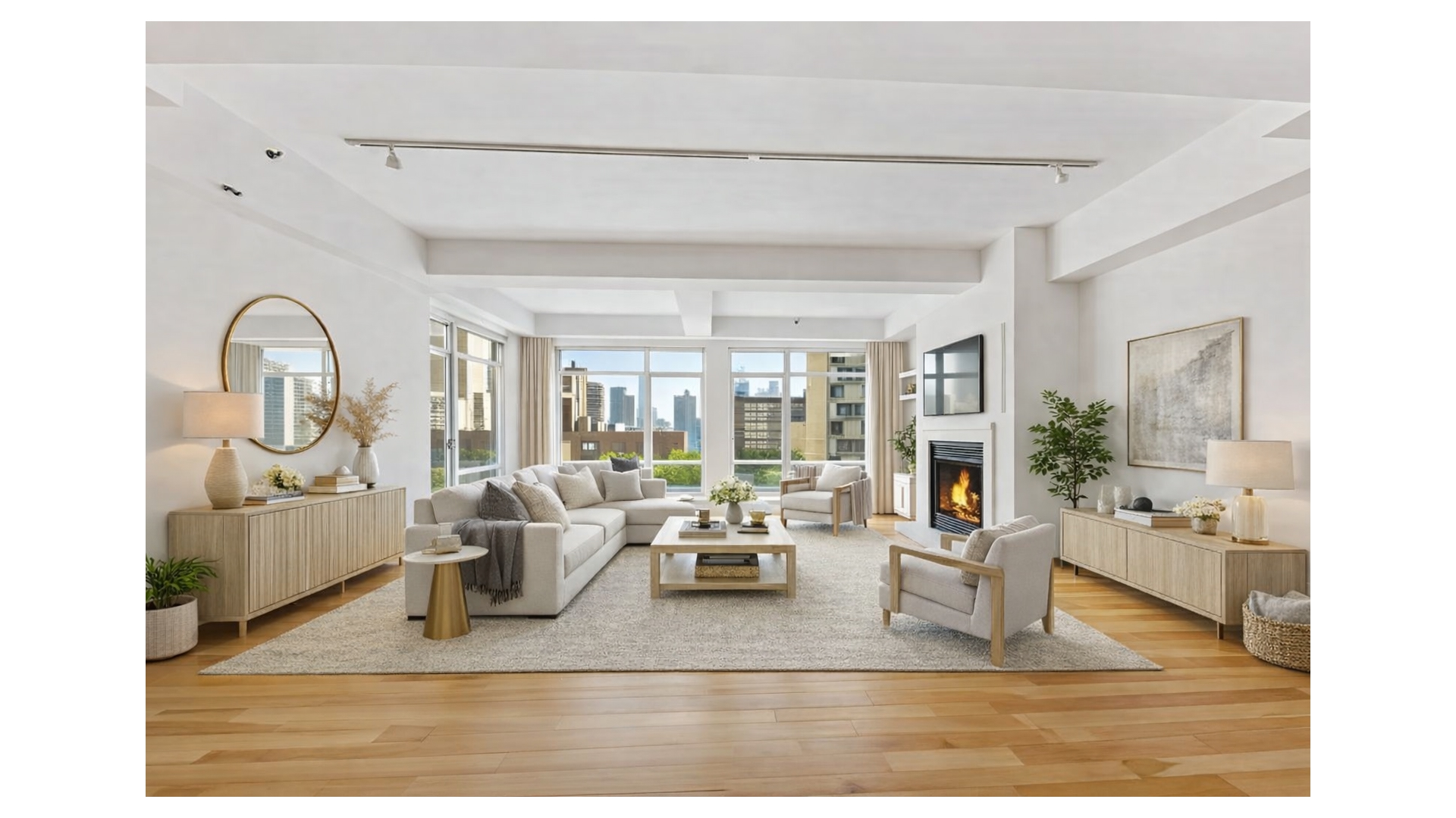 426 West 58th Street, Unit PH2 Manhattan, NY 10019 - Photo 2 of 11 a living room with furniture