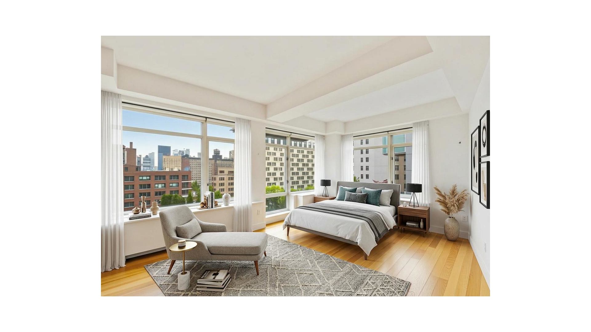 426 West 58th Street, Unit PH2 Manhattan, NY 10019 - Photo 4 of 11 a living room with furniture and a large window