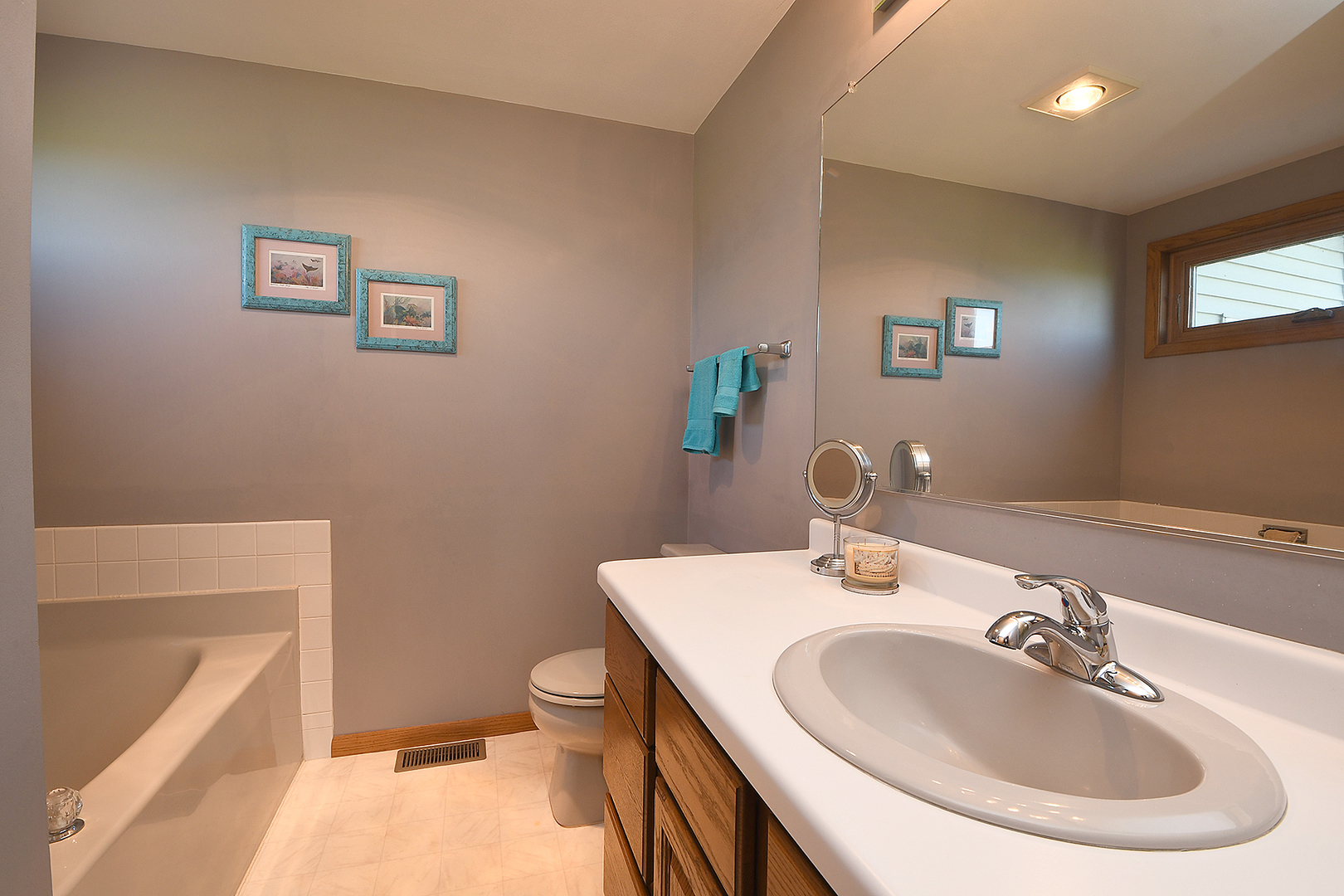 32220 South Cedar Road Manhattan, IL 60442 - Photo 15 of 46 a bathroom with a toilet sink and mirror