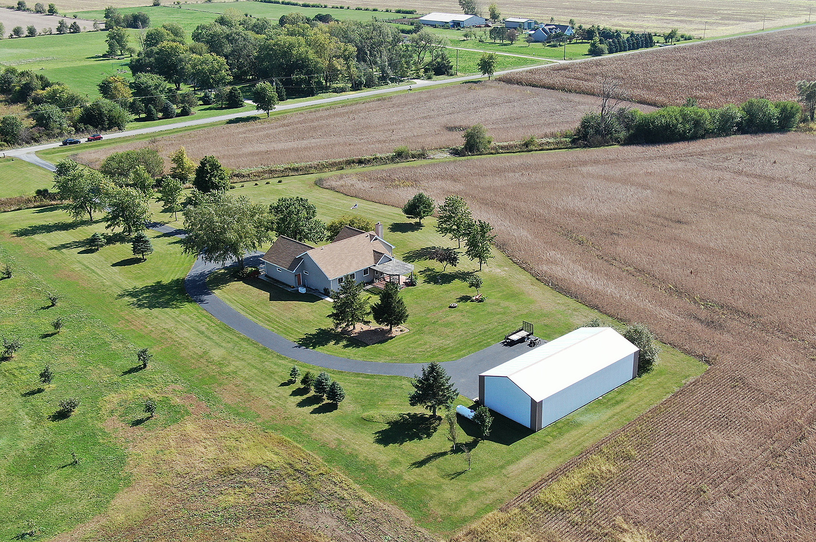 32220 South Cedar Road Manhattan, IL 60442 - Photo 36 of 46 an aerial view of a house with a garden