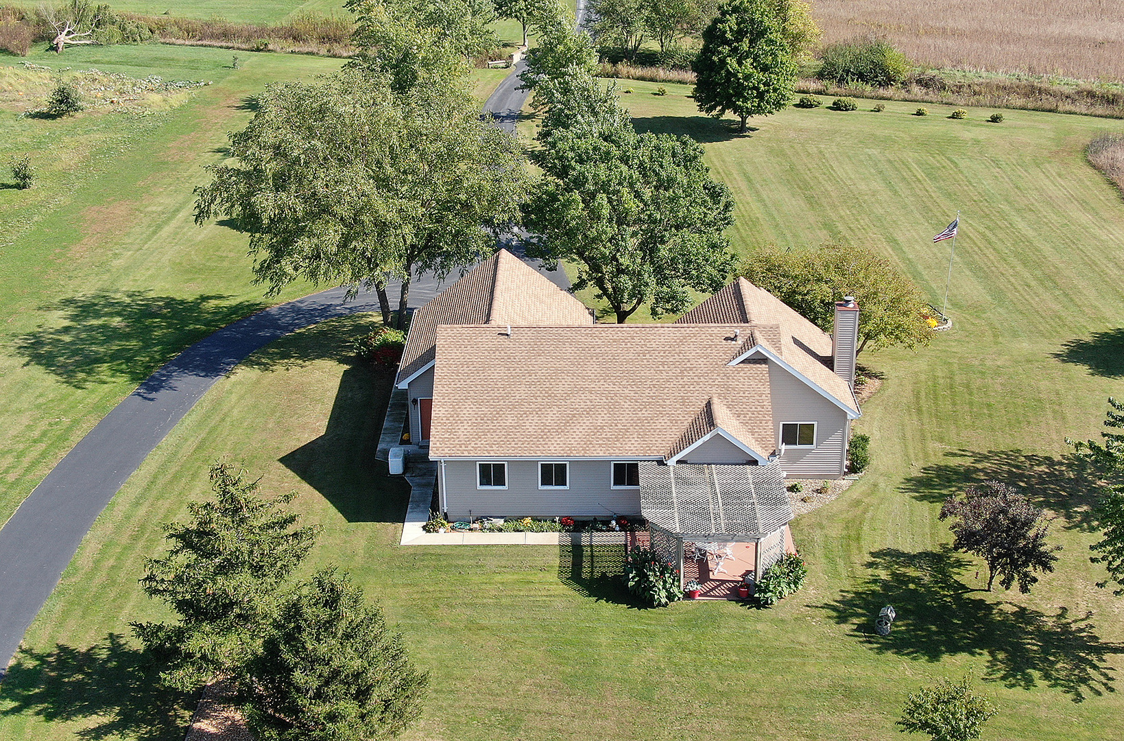 32220 South Cedar Road Manhattan, IL 60442 - Photo 37 of 46 an aerial view of residential houses with outdoor space and lake view