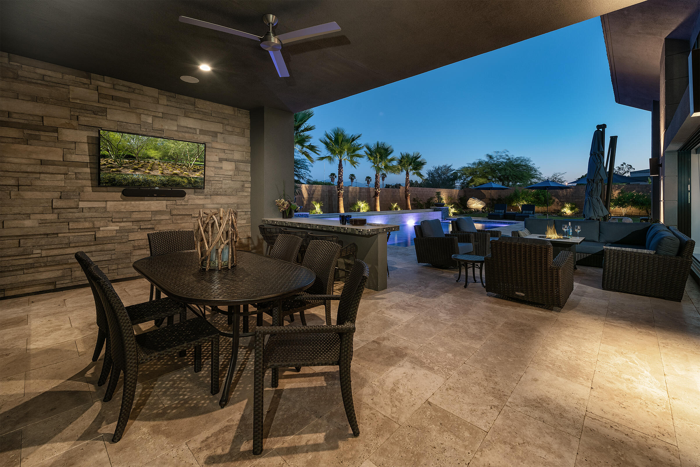 1 Via Merenda Rancho Mirage, CA 92270 - Photo 15 of 29 a dining room with furniture and a floor to ceiling window
