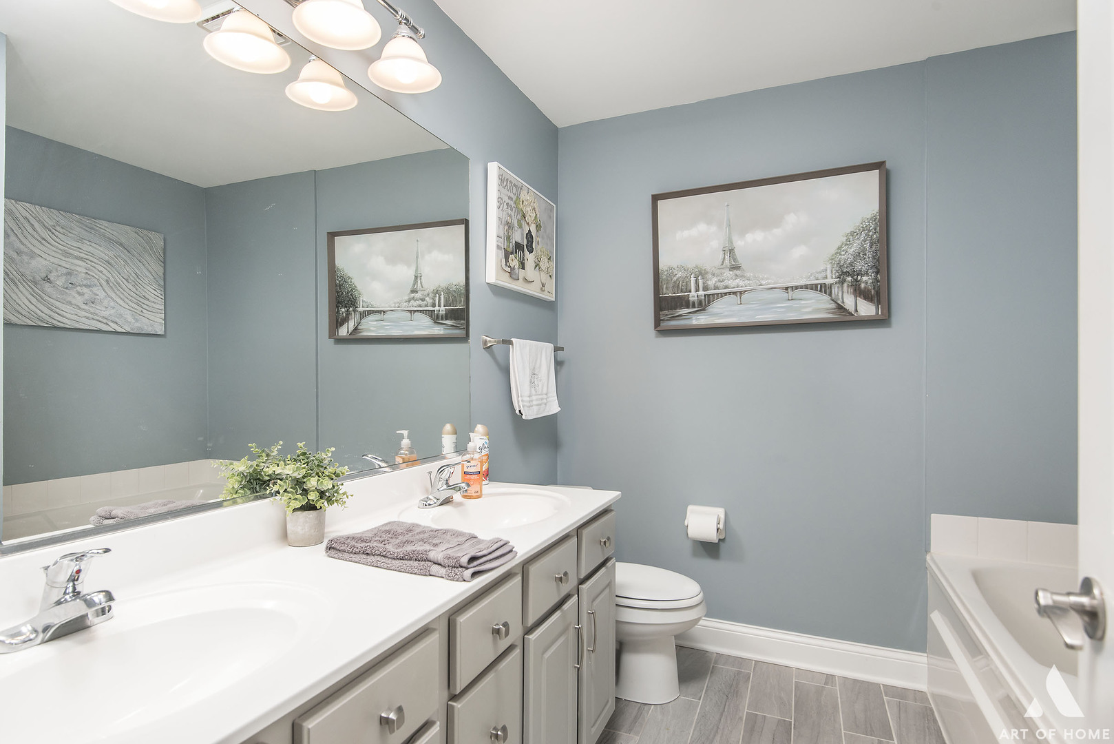 19 Foxcroft Road, Unit 131 Naperville, IL 60565 - Photo 15 of 22 a bathroom with a granite countertop sink mirror vanity and toilet
