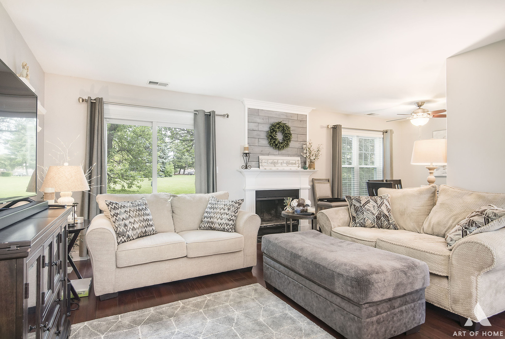 19 Foxcroft Road, Unit 131 Naperville, IL 60565 - Photo 5 of 22 a living room with furniture and a fireplace