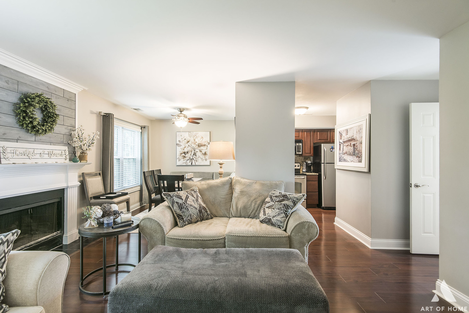 19 Foxcroft Road, Unit 131 Naperville, IL 60565 - Photo 9 of 22 a living room with furniture and a fireplace