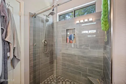 a bathroom with a shower