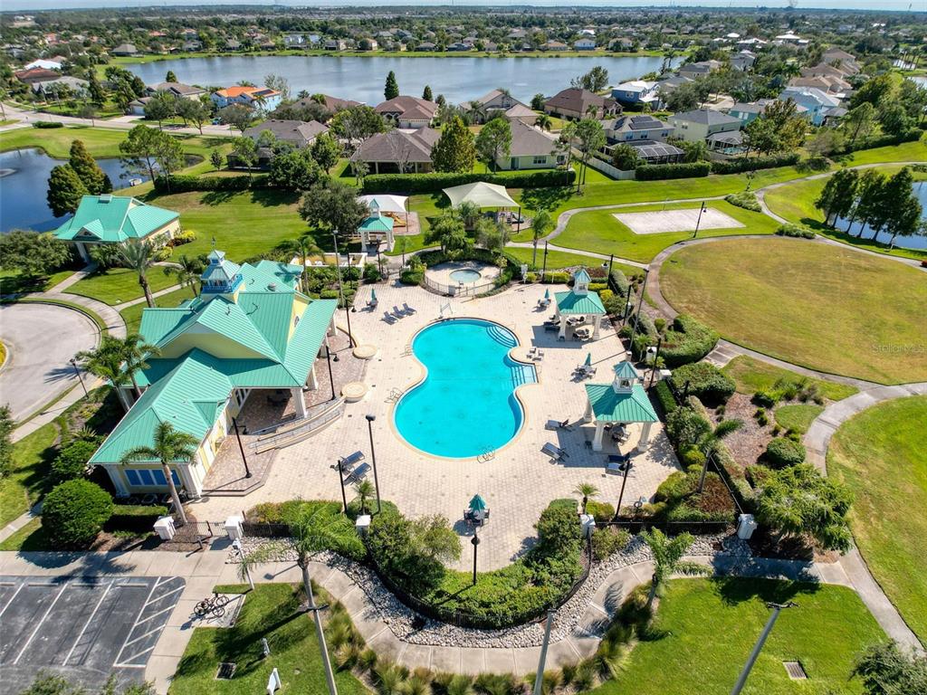335 Cockle Shell Loop Apollo Beach, FL 33572 - Photo 68 of 90 an aerial view of a house with yard swimming pool and outdoor seating