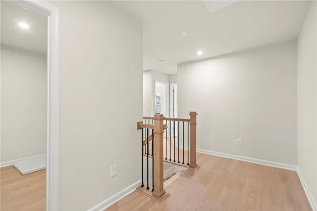 a view of a hallway with entryway