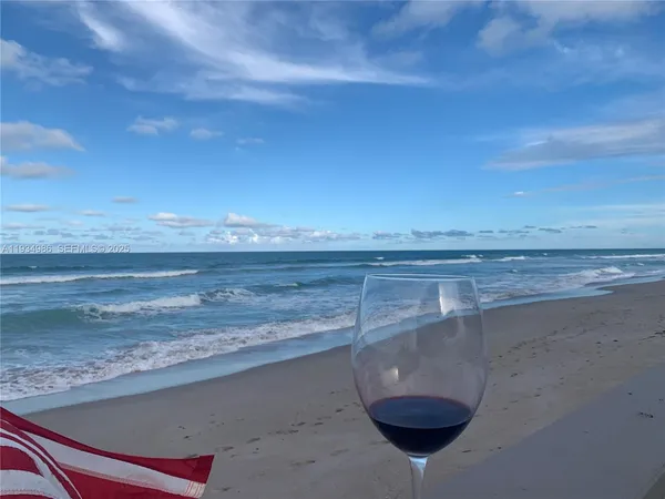 a view of an ocean and beach