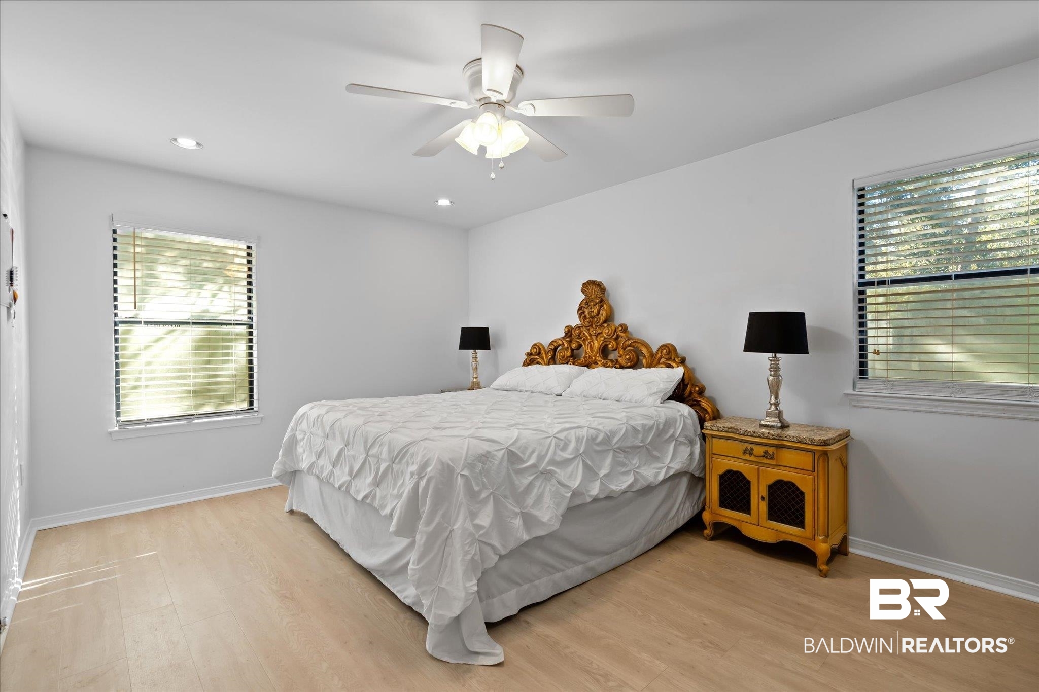1008 Mcneil Avenue Mobile, AL 36609 - Photo 9 of 20 Bedroom featuring ceiling fan and light hardwood / wood-style floors