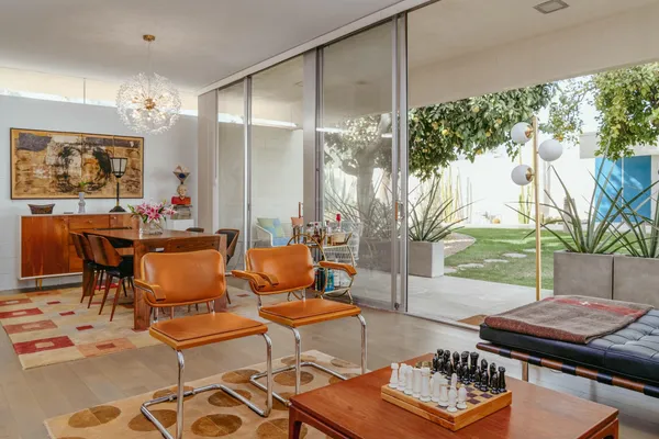 a living room filled with furniture