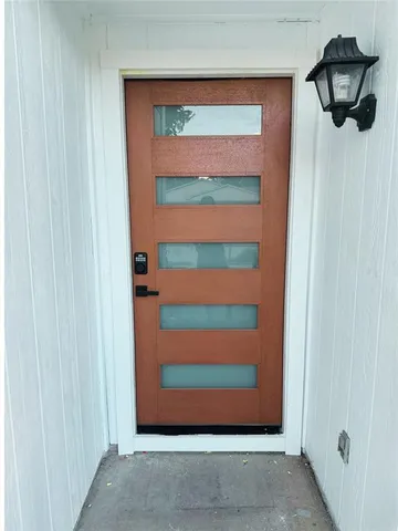 a view of front door