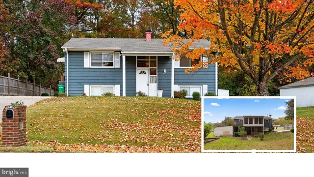a view of a backyard with a garden and tree